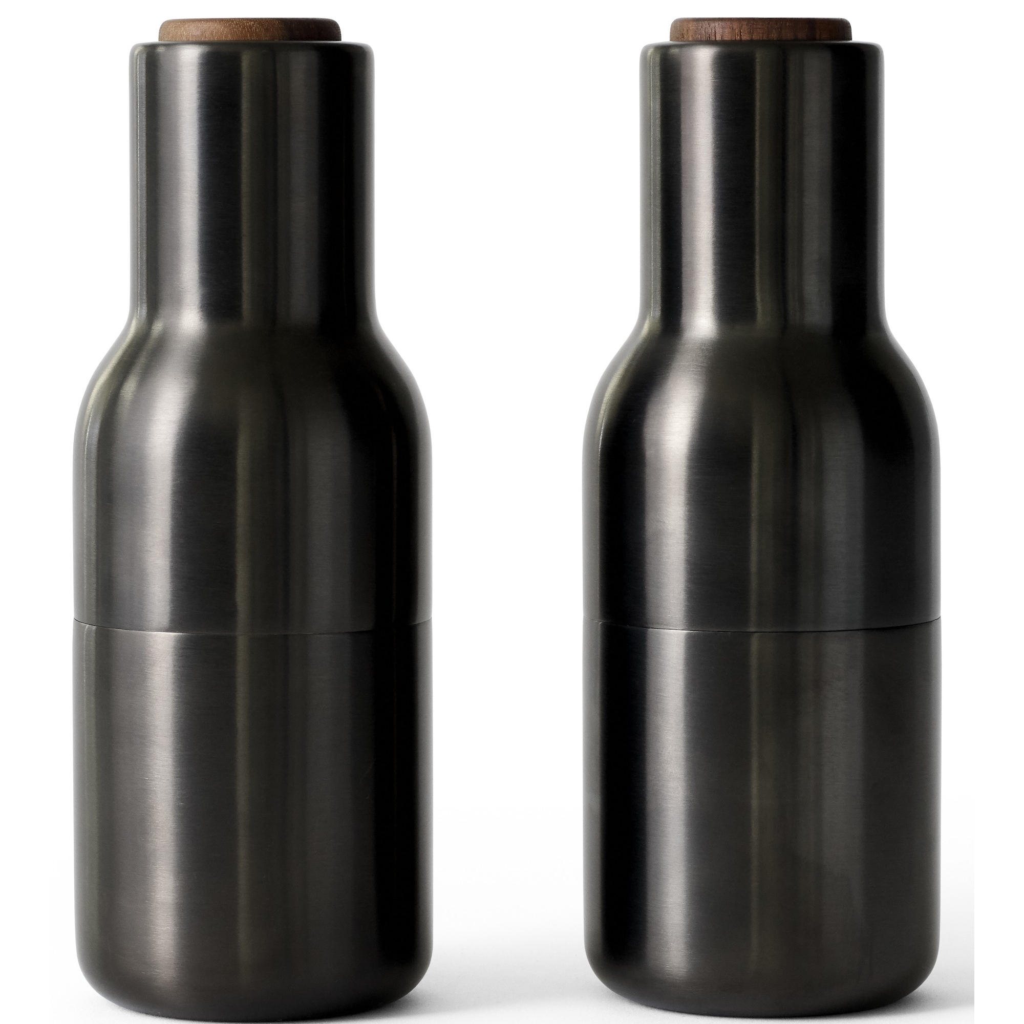 bronzed brass / walnut lid - set of 2 Bottle Grinders - Audo Copenhagen