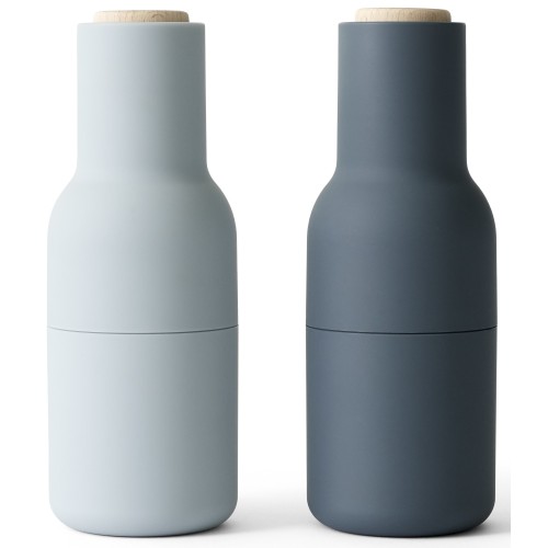 bleu / couvercle hêtre - lot de 2 moulins Bottle Grinders - Audo Copenhagen