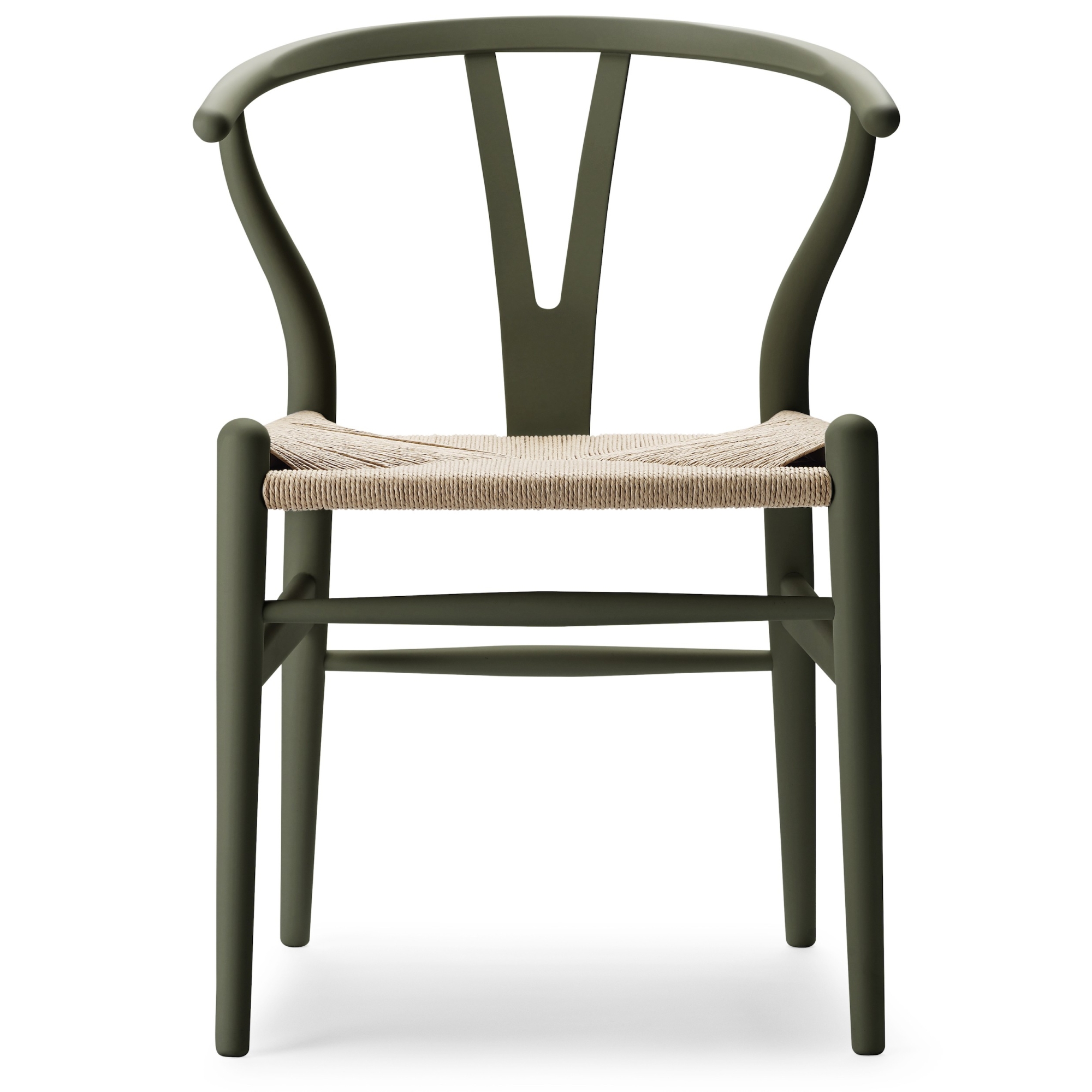 Carl Hansen & Søn – Chaise CH24 Soft Color Ilse Crawford, seaweed et corde de papier naturelle