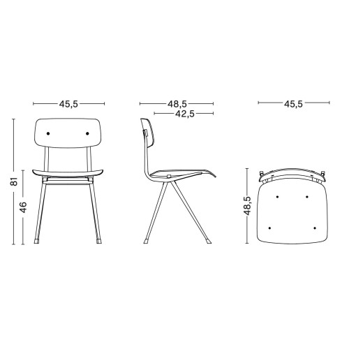 Result Chair (without armrest) – upholstered seat - HAY