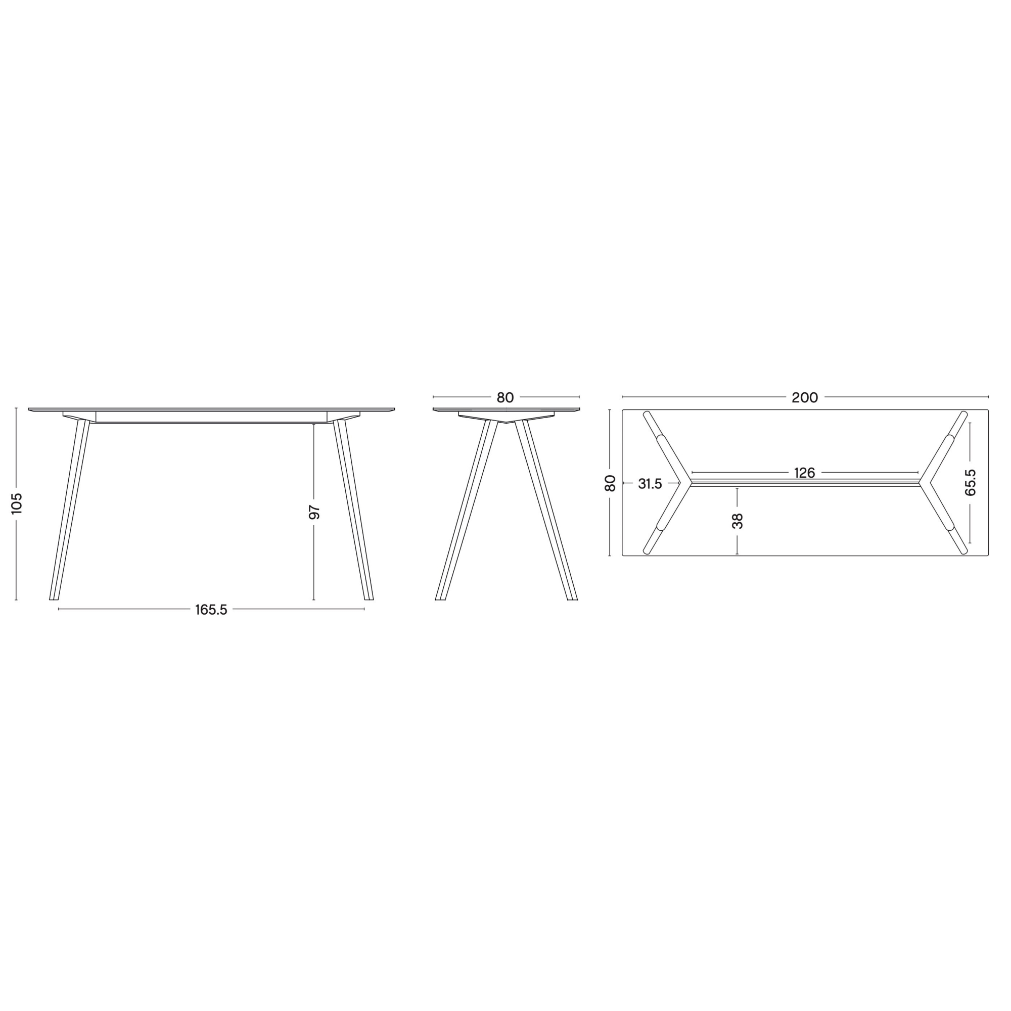 ÉPUISÉ - 200x80xH105cm - Table CPH30 - HAY