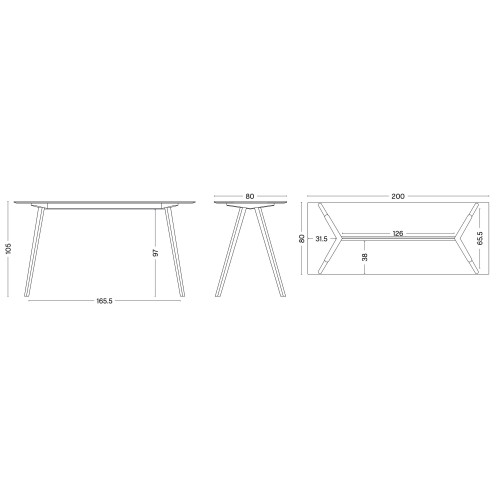 OUT OF STOCK - 200x80xH105cm - CPH30 Table - HAY