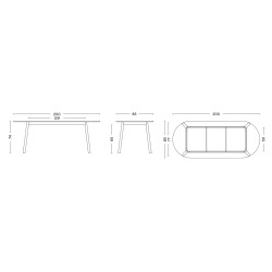 200 x 85 x H74 cm – Table Triangle Leg - HAY