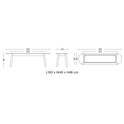 150 cm – Banc Triangle Leg - HAY