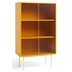 Colour cabinet Tall – Yellow, with glass - HAY