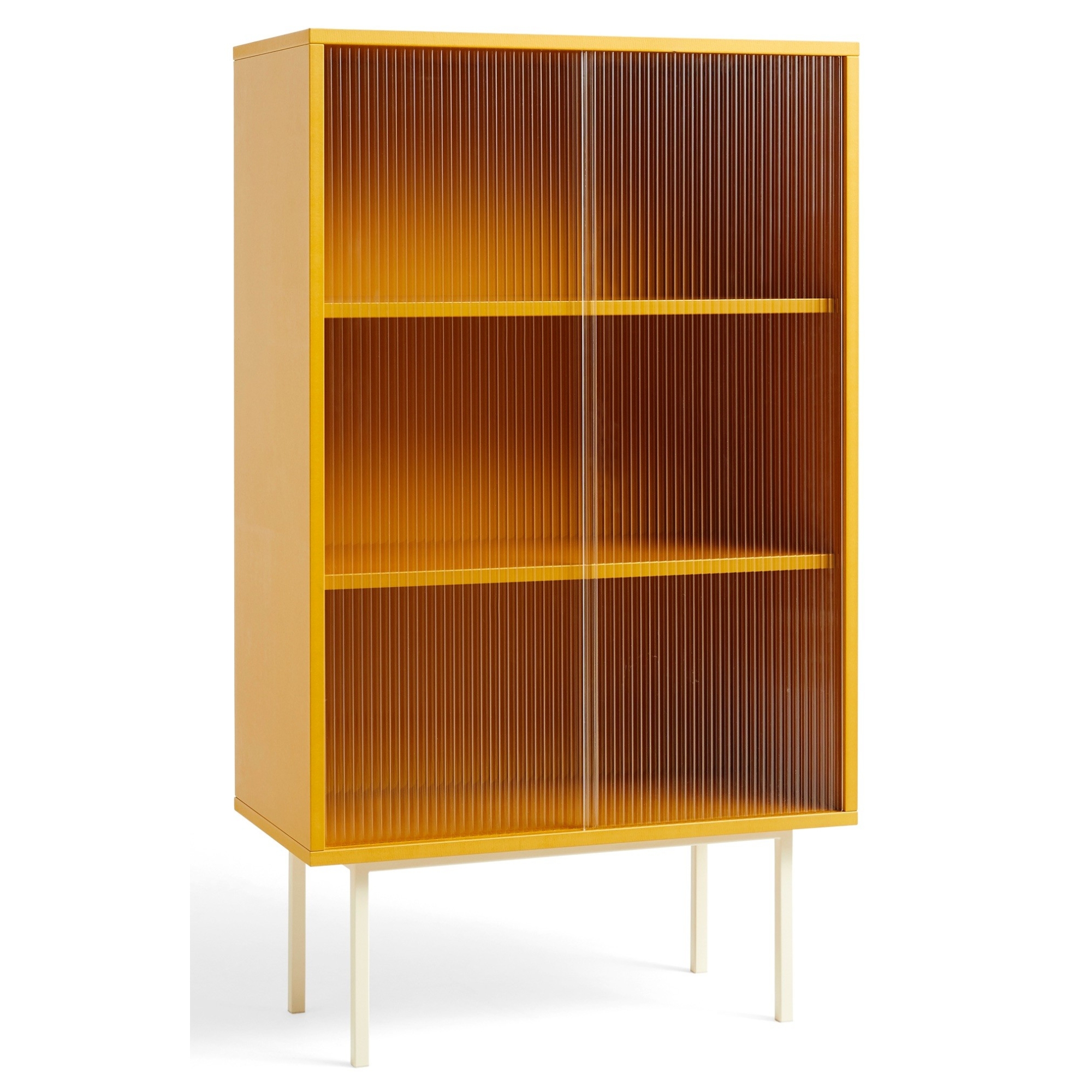 Colour cabinet Haut – Jaune, avec pieds - HAY