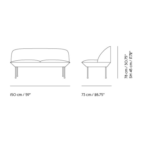 2-seater Oslo sofa - Muuto