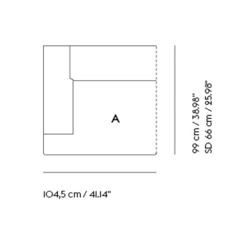 Left end module with armrests – Connect Soft – module A - Muuto