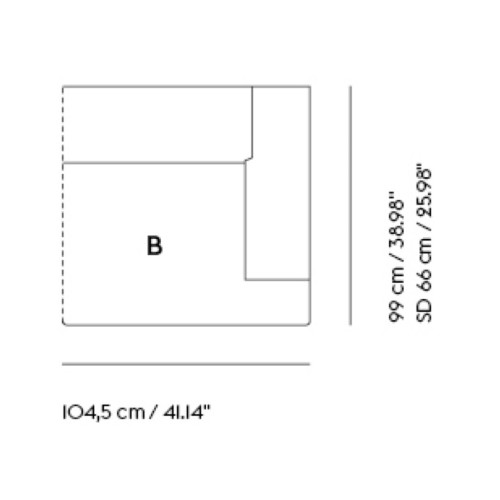 Extérieur droit avec accoudoirs – Connect Soft – module B - Muuto