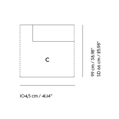 Extérieur gauche sans accoudoir – Connect Soft – module C - Muuto