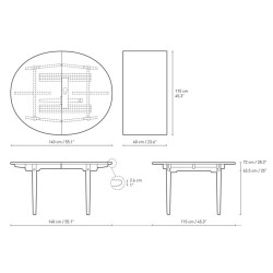 CH337 table – 140 x 115 cm - Carl Hansen & Søn