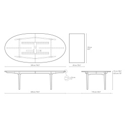 CH339 table - 240 x 115 cm - Carl Hansen & Søn