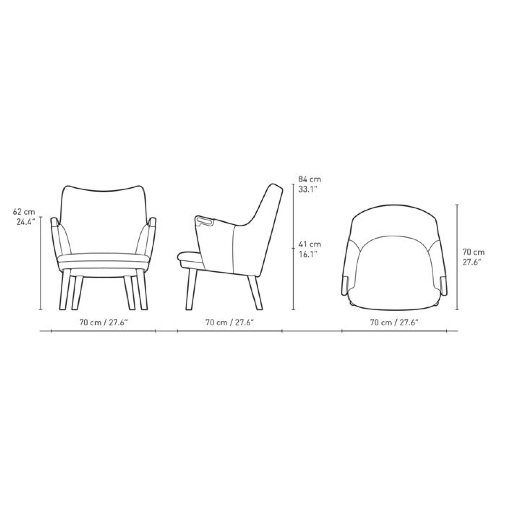 CH71 - fauteuil - coussin non inclus - Carl Hansen & Søn