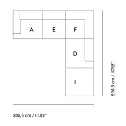 Connect Soft- Canapé d'angle, Configuration 2 - tissu Clay 12 - Muuto