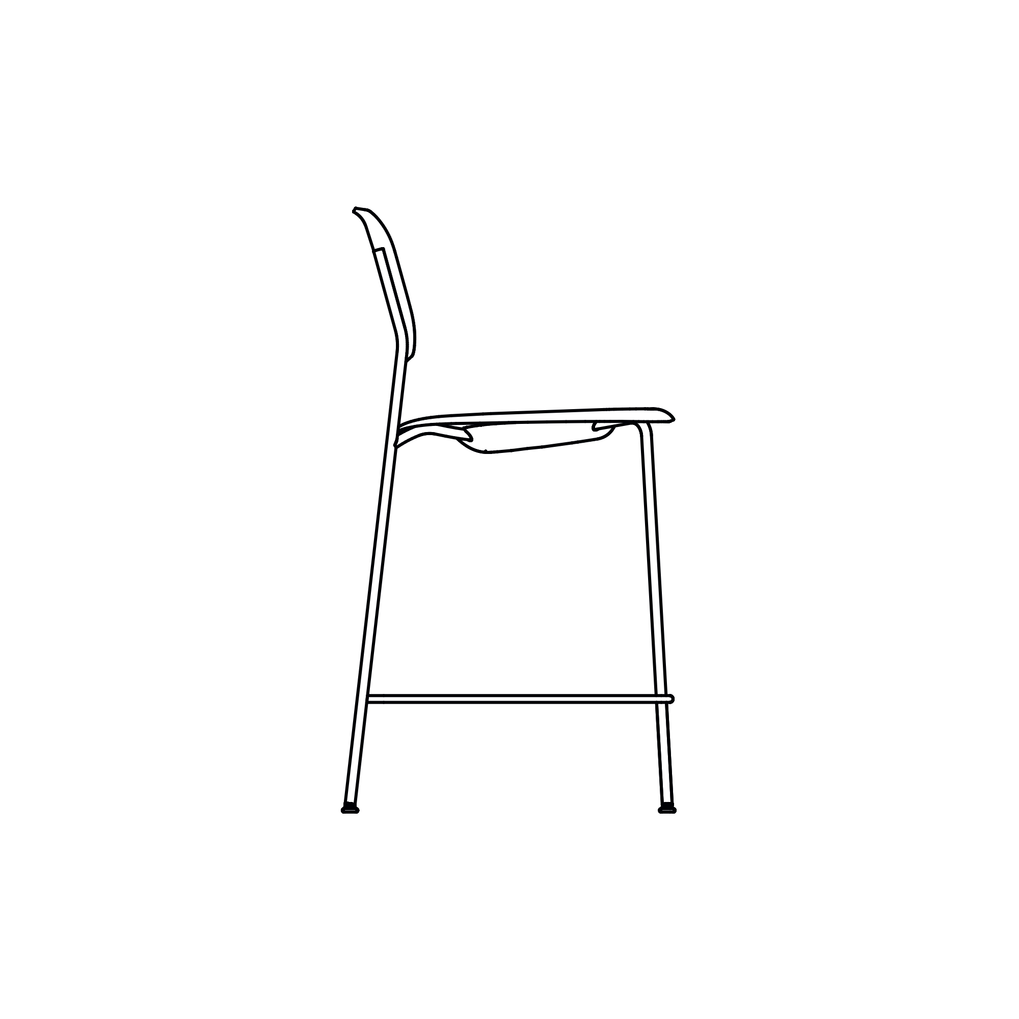 chaise de bar Soft Edge 95 - HAY