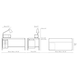 160x70cm - AJ52 Society table (without lamp module) - Carl Hansen & Søn