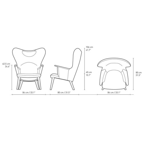 CH78 armchair (head cushion not included) - Carl Hansen & Søn