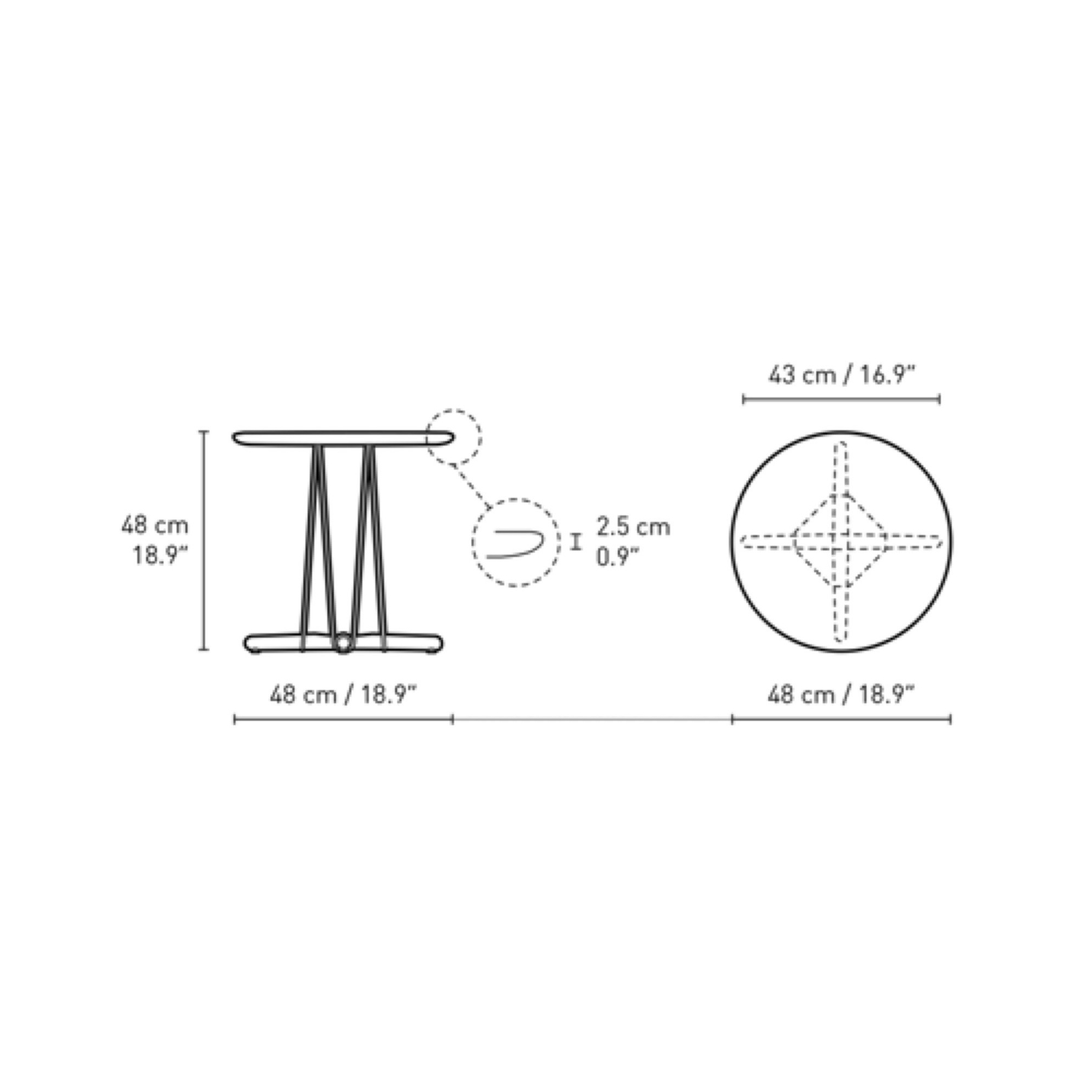 Ø48xH48cm - E021 Embrace coffee table - Carl Hansen & Søn