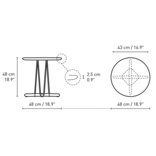 Ø48xH48cm - E021 Embrace coffee table - Carl Hansen & Søn