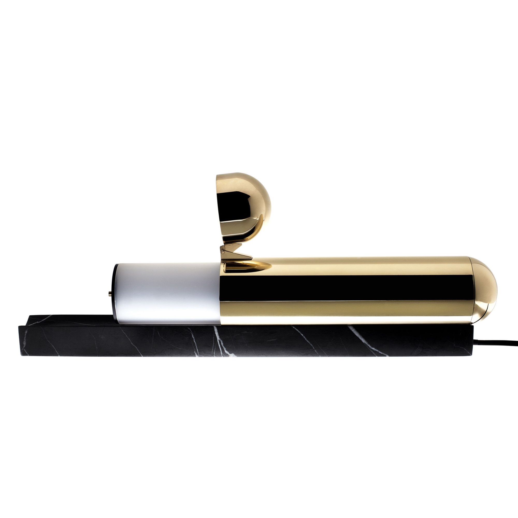 lampe de table ISP – black marbre / natural brass – DCW éditions