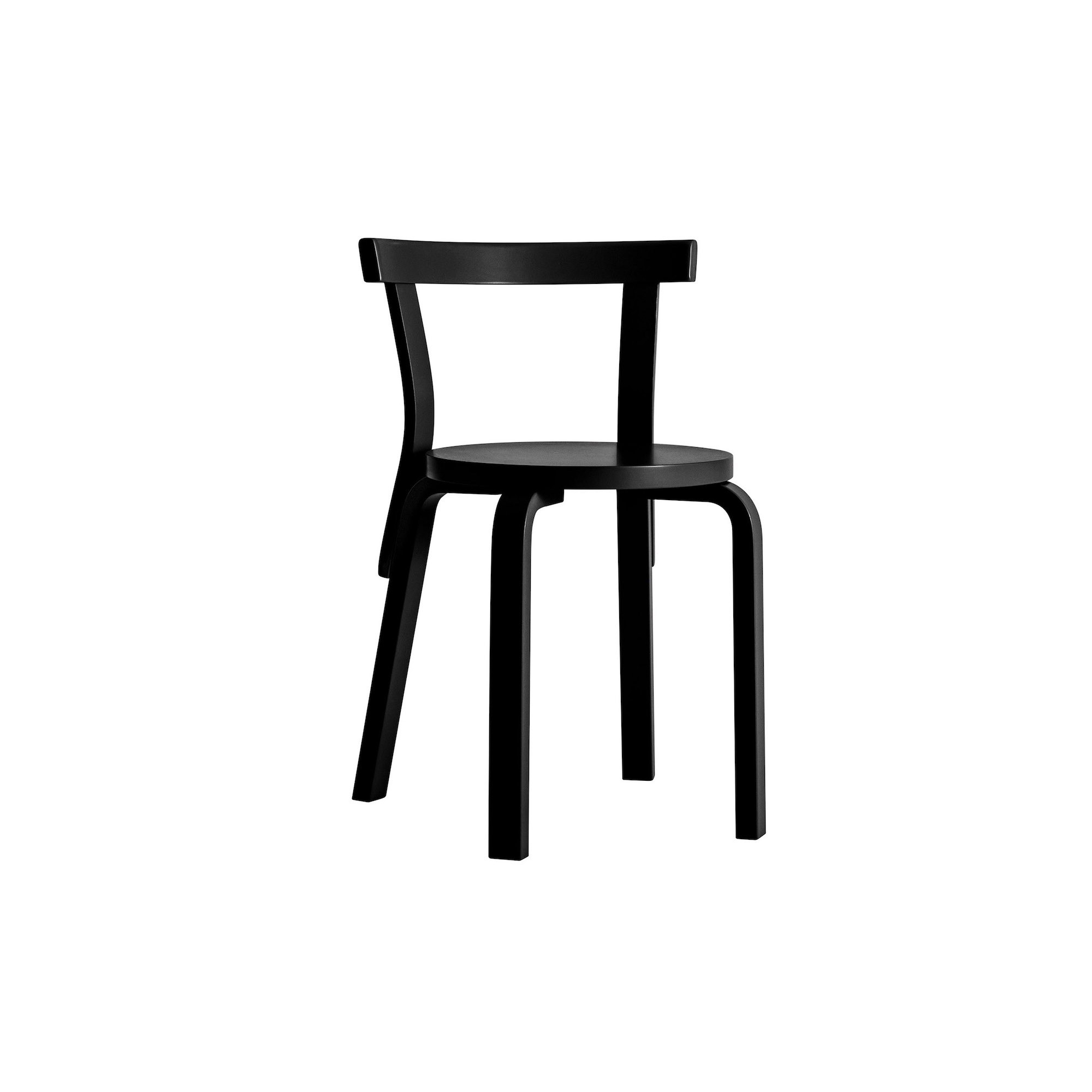 bouleau peint noir - chaise 68 - Artek