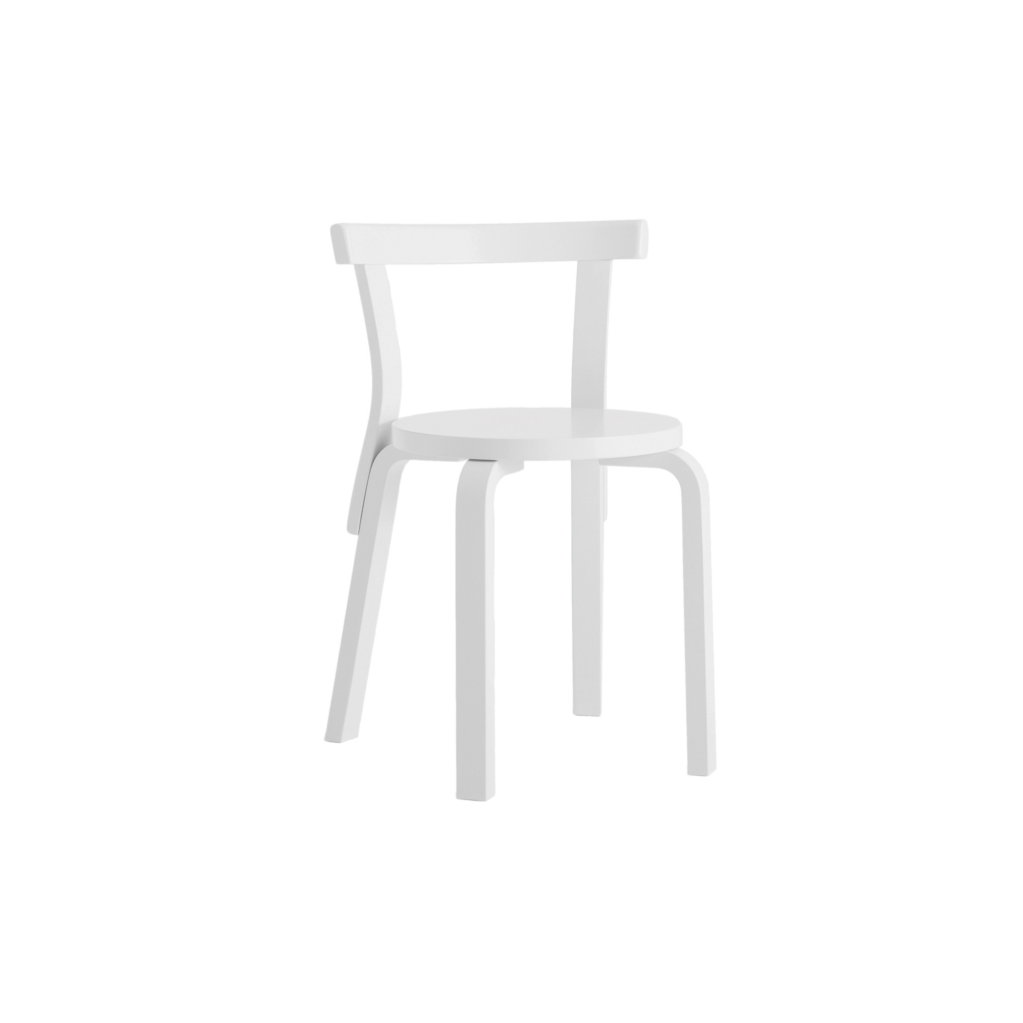 bouleau peint blanc - chaise 68 - Artek