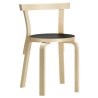 black linoleum seat/natural birch - 68 chair - Artek