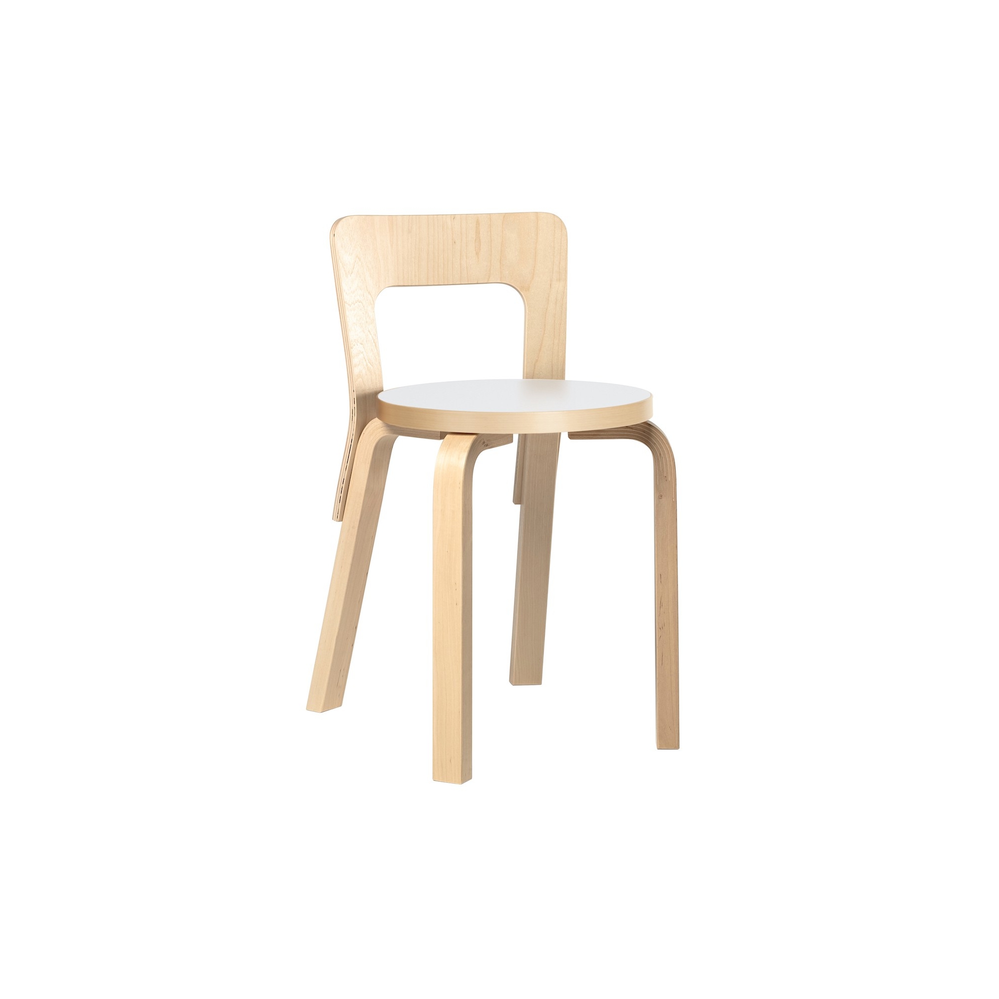 natural birch - white HPL - 65 chair - Artek