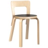 natural birch + black lino - 65 chair - Artek