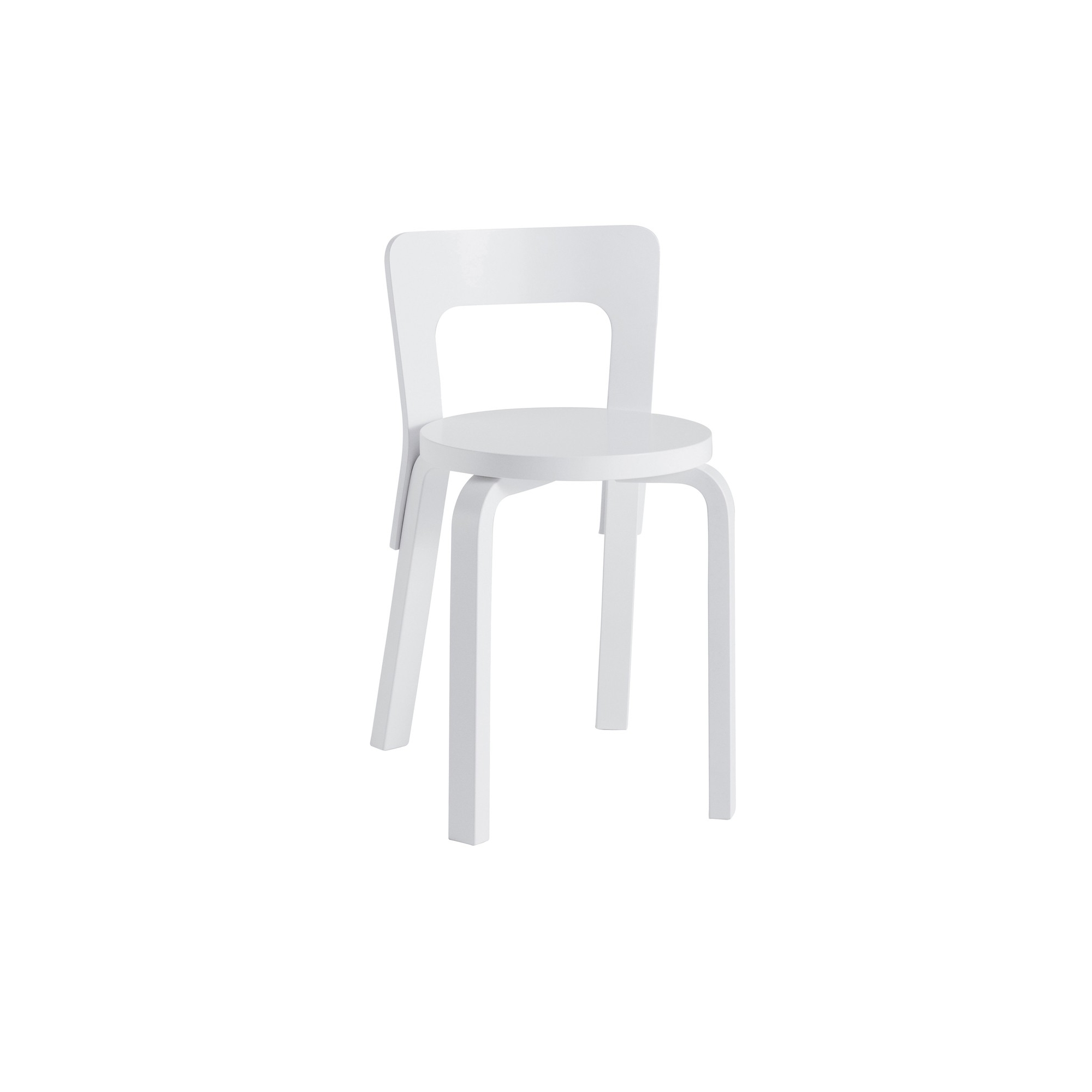 white lacquered birch - 65 chair - Artek