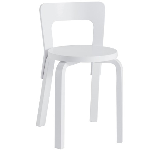 white lacquered birch - 65 chair - Artek