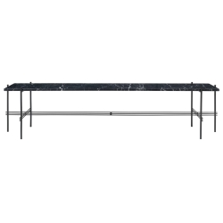 Console TS 180x40x40 cm – marbre noir - base noire - Gubi