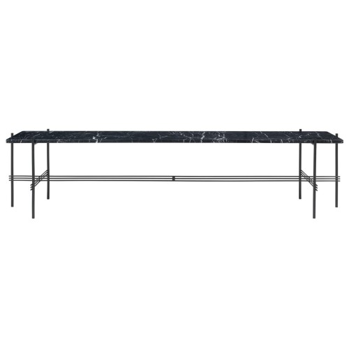 TS Console 180x40x40 cm – black marble – black base - Gubi