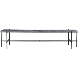 TS Console 180x40x40 cm – grey marble – black base - Gubi