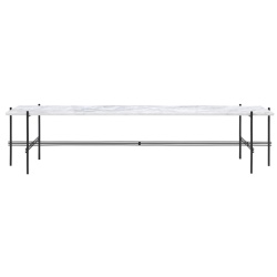 Console TS 180x40x40 cm – marbre blanc - base noire - Gubi