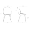 Beetle Chair plastic shell + fixed seat cushion - wooden base - Gubi