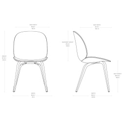 Beetle Chair plastic shell + padded interior - wooden base - Gubi