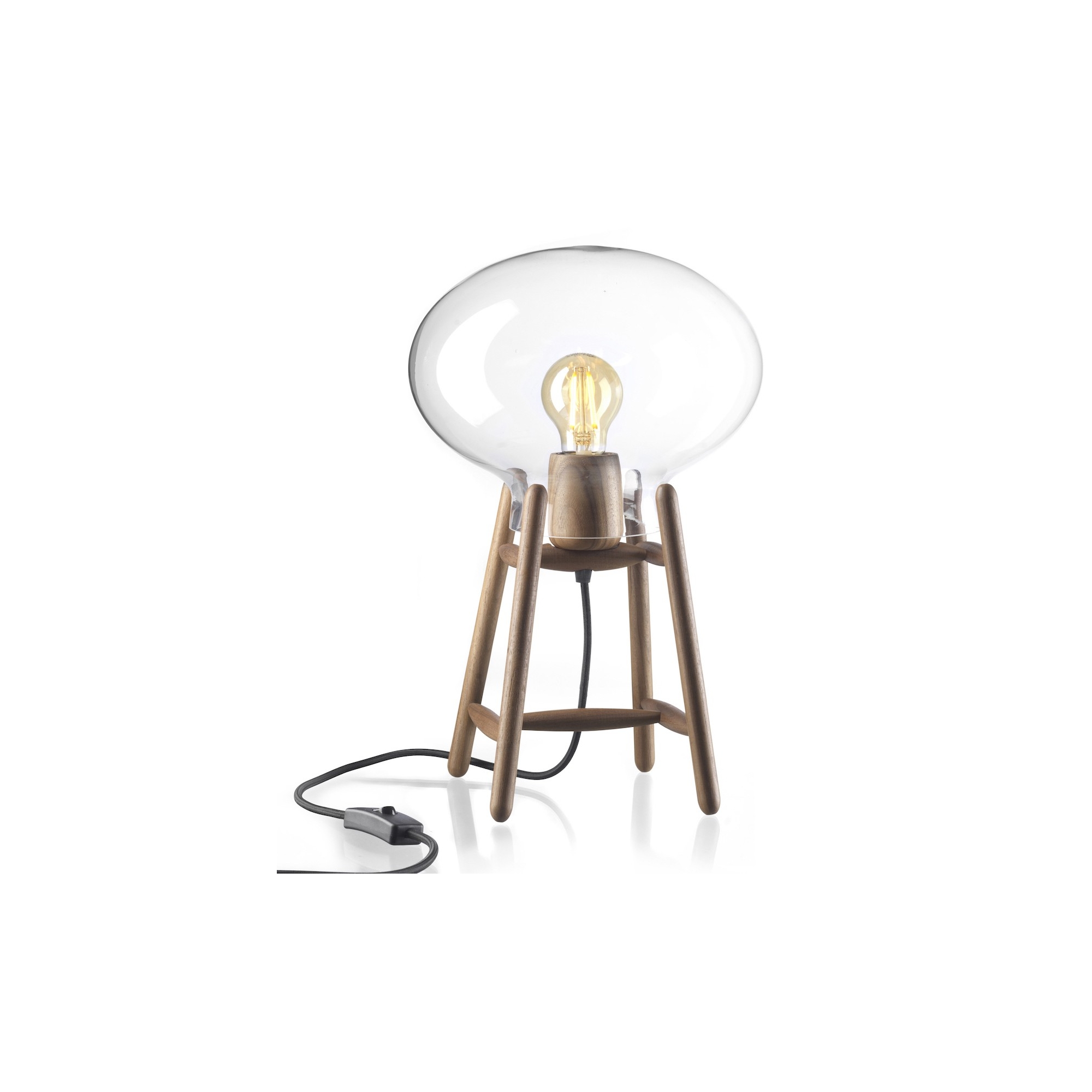 Lampe de table Hiti U4 - Transparent / noyer - FDB Møbler