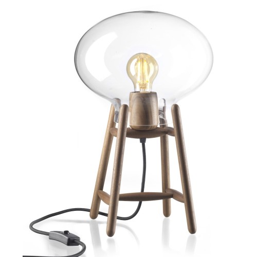 Lampe de table Hiti U4 - Transparent / noyer - FDB Møbler