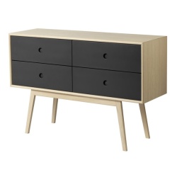 noir / chêne naturel vernis - commode Butler F22 - FDB Møbler