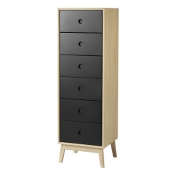 SOLD OUT black / natural lacquered oak - high dresser Butler F23 - FDB Møbler