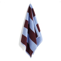 50x100cm - Bordeaux and sky blue - Hay STRIPE towel - HAY