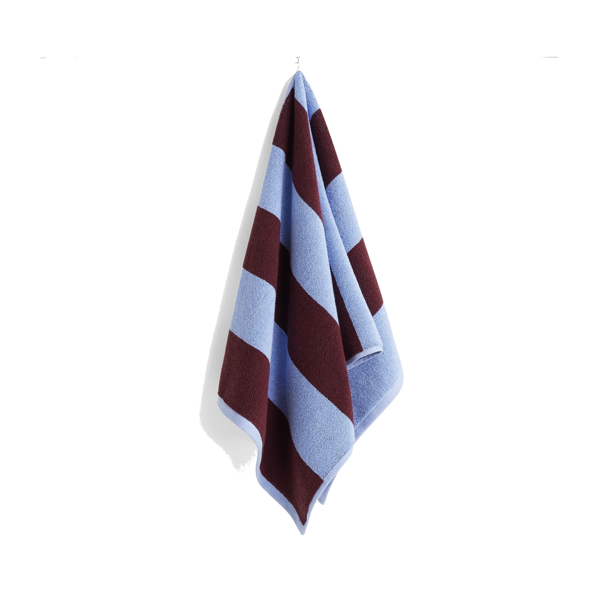 50x100cm - Bordeaux and sky blue - Hay STRIPE towel - HAY