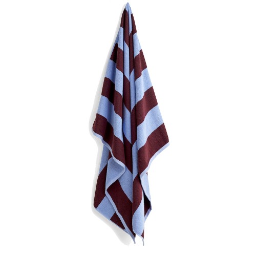 SOLD OUT - 100x150cm - Bordeaux and sky blue - Hay STRIPE towel - HAY