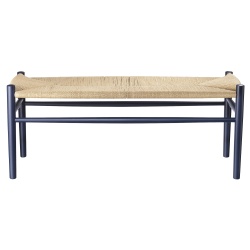 SOLD OUT beech steel blue / natural paper cord - J83B bench - FDB Møbler