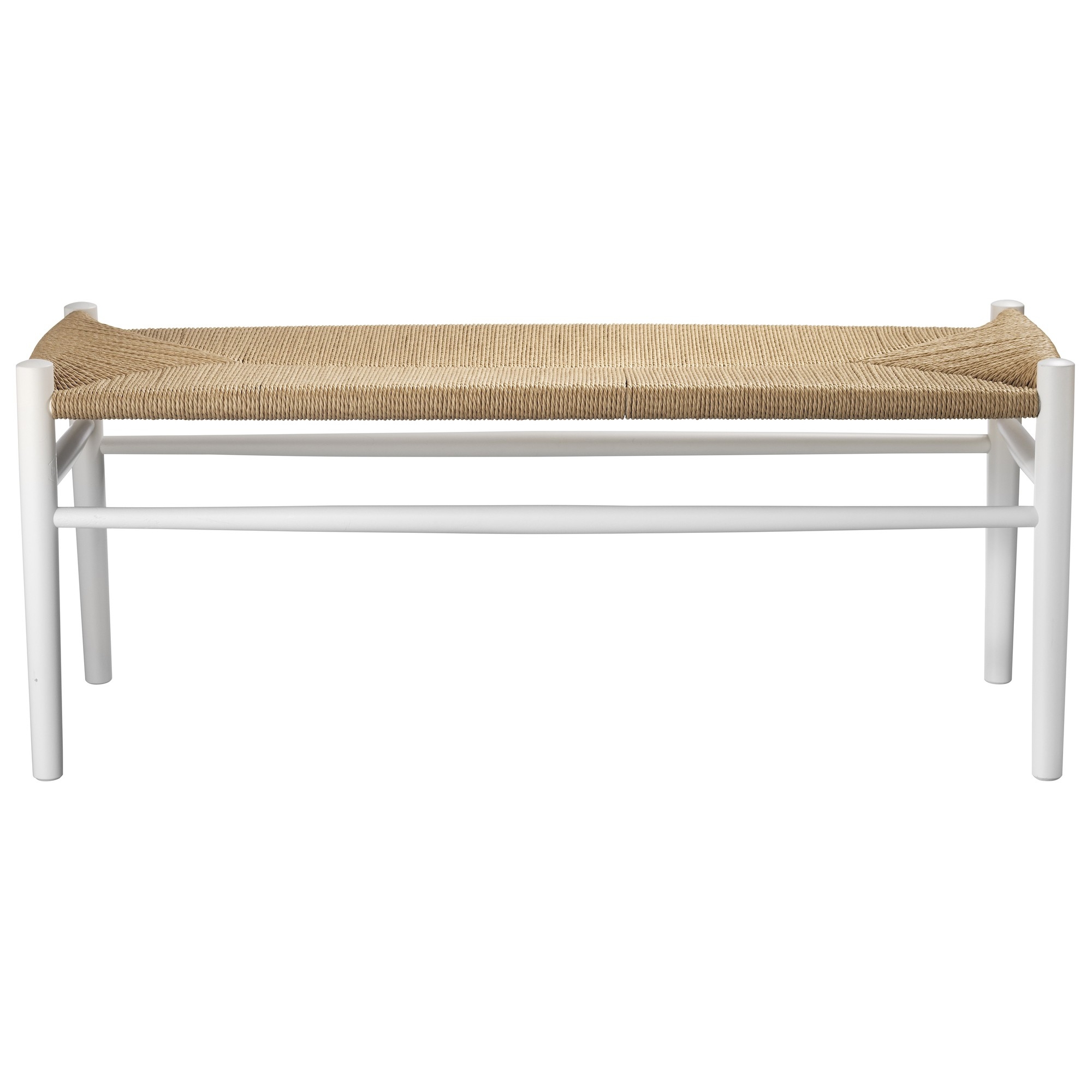 SOLD OUT white beech / natural paper cord - J83B bench - FDB Møbler