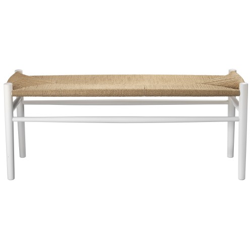 SOLD OUT white beech / natural paper cord - J83B bench - FDB Møbler