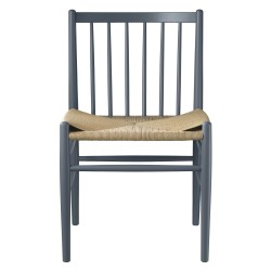 natural paper cord / grey blue beech - J80 chair - FDB Møbler