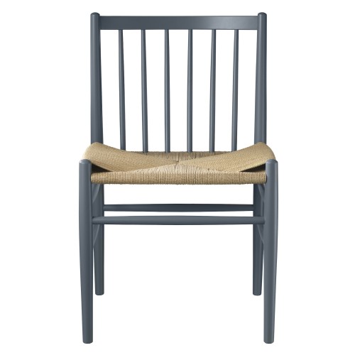 natural paper cord / grey blue beech - J80 chair - FDB Møbler