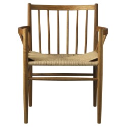 natural paper cord / smoked oak - J81 chair - FDB Møbler